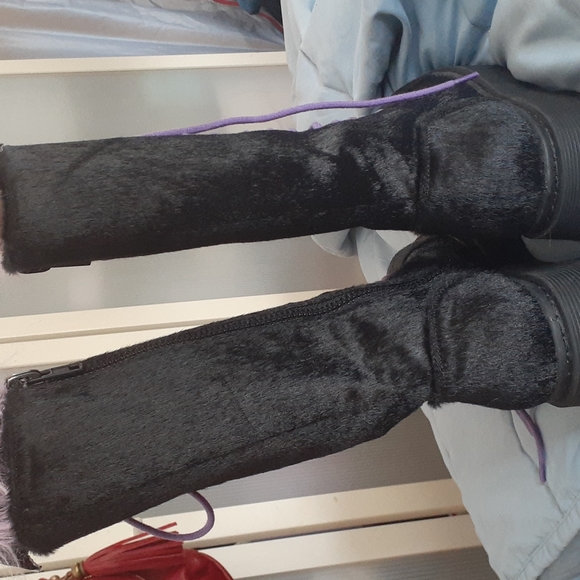 #43 Brand new Sugar Thrillz velvet combat boots - Picture 7 of 11